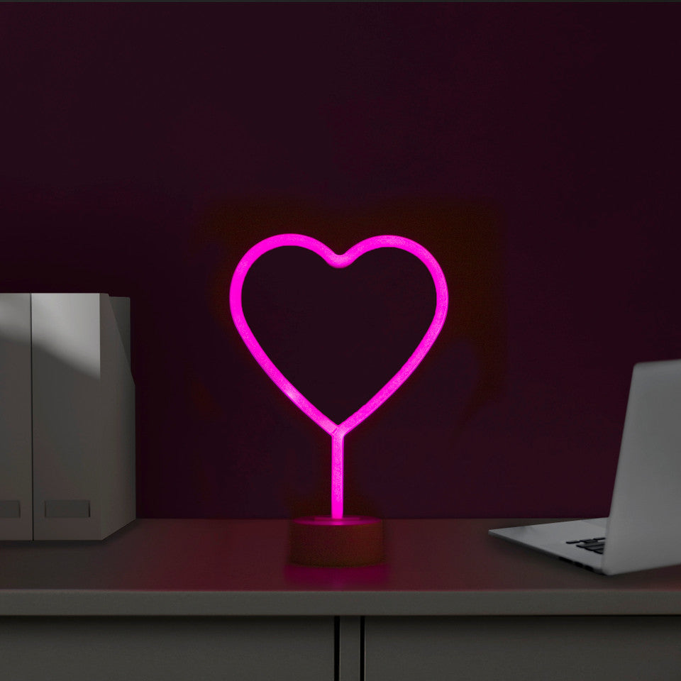 LED Neon Heart Table Light Valentine's Day Decoration