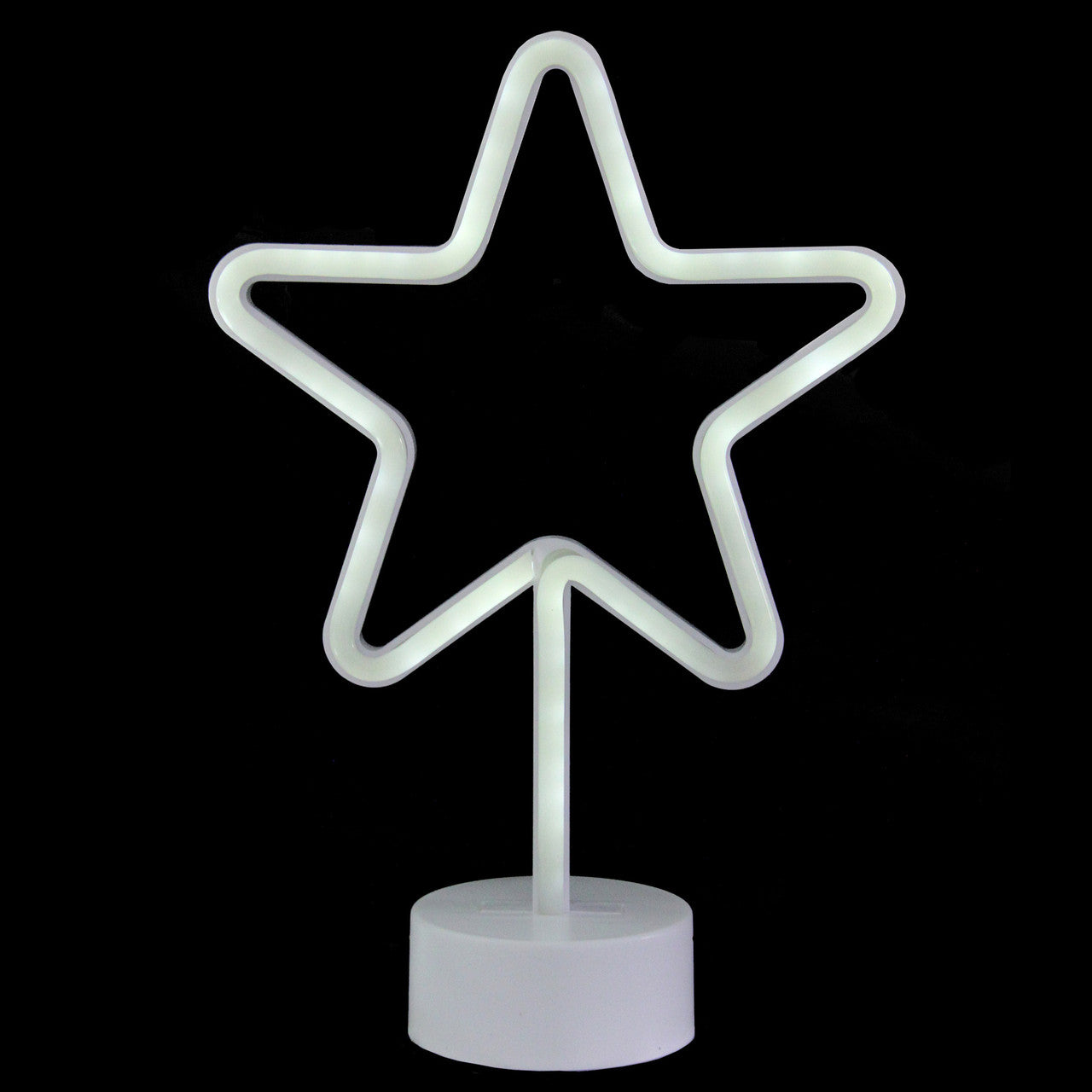 11.5" Star LED Neon Style Table Sign Home Decor, White