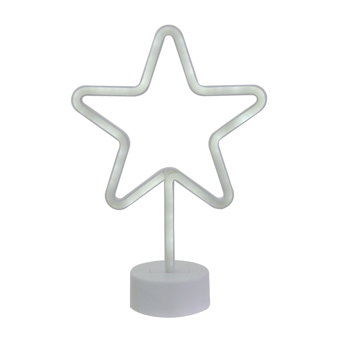 11.5" Star LED Neon Style Table Sign Home Decor, White