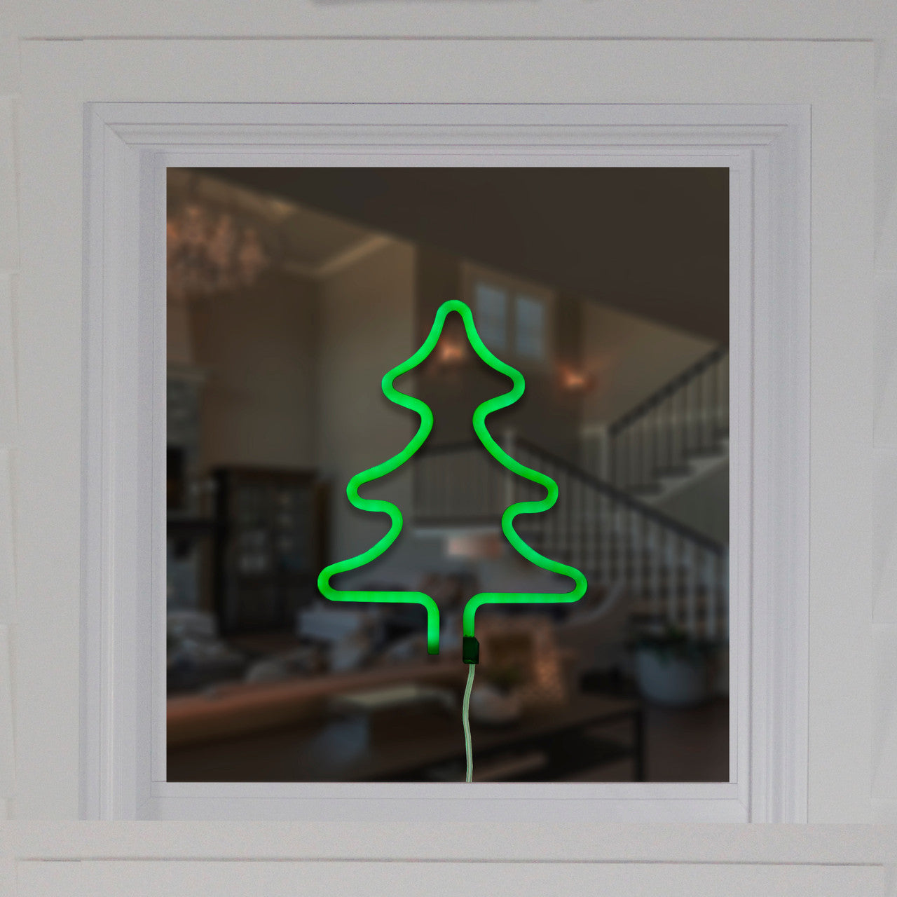 Christmas Tree LED Neon Style Window Silhouette