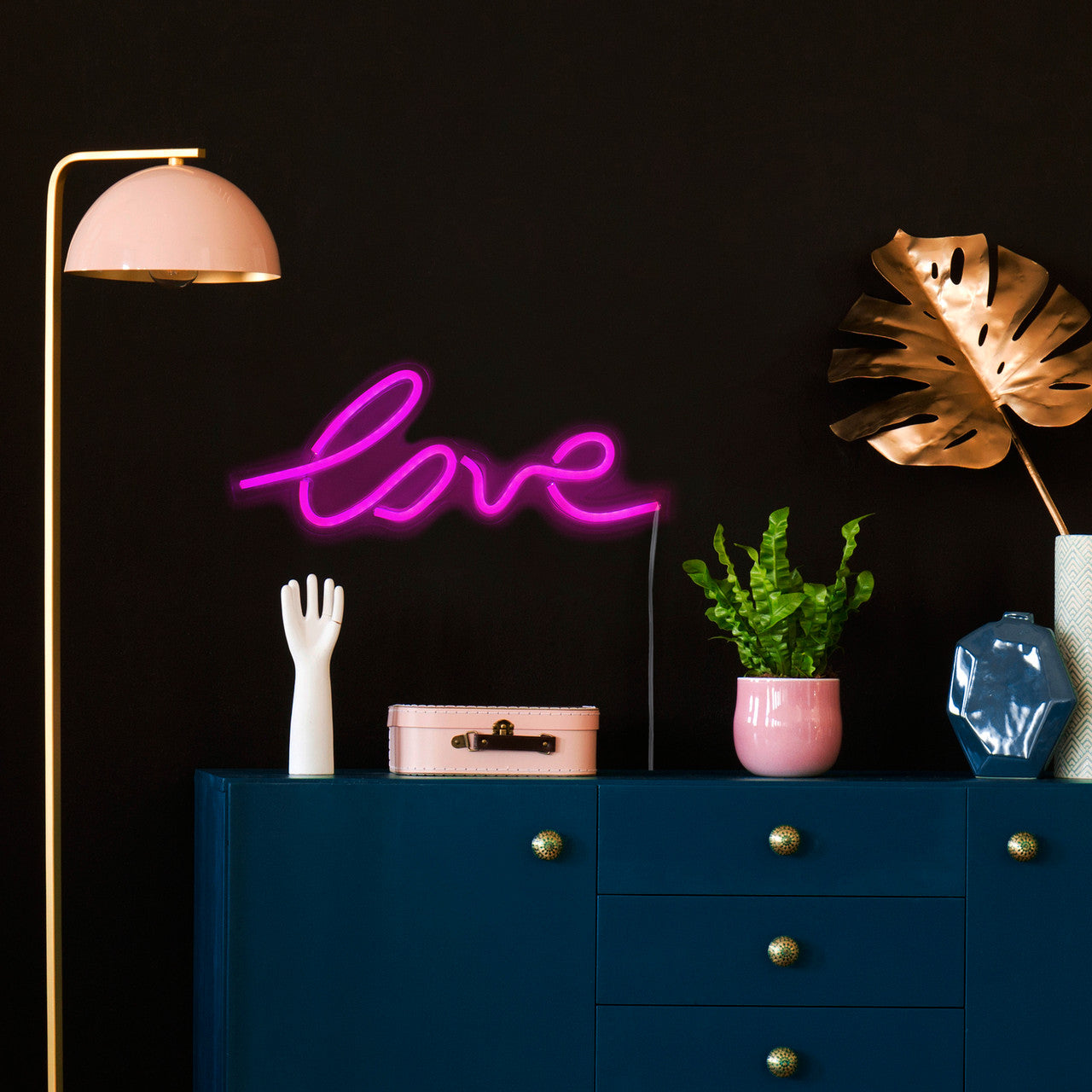 LED 18" Pink Love Neon Style Wall Decoration