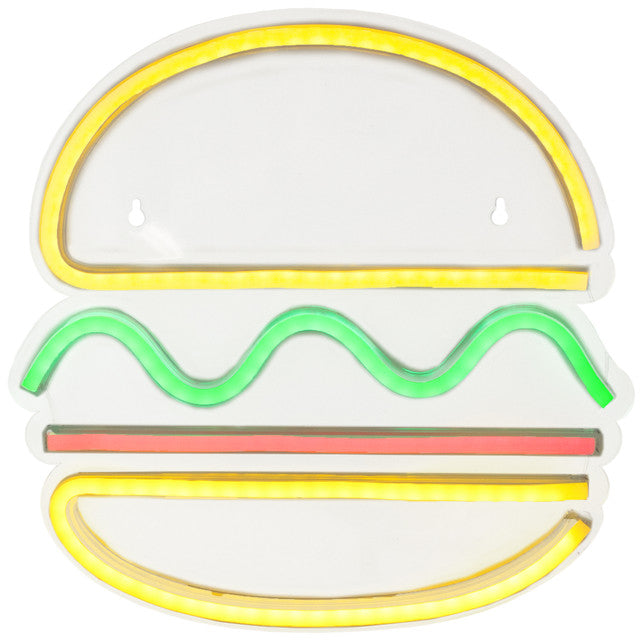 Light Up LED Neon Hamburger Sign for Wall Decor