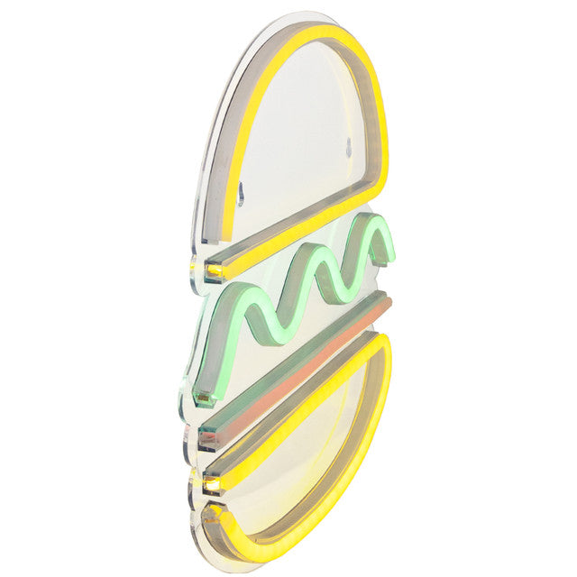 Light Up LED Neon Hamburger Sign for Wall Decor