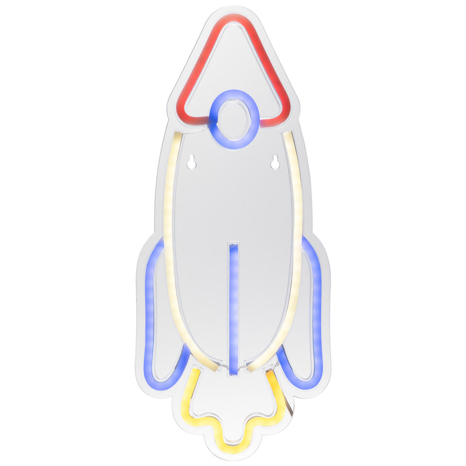 LED Rocket Ship Neon Sign for Wall Decor