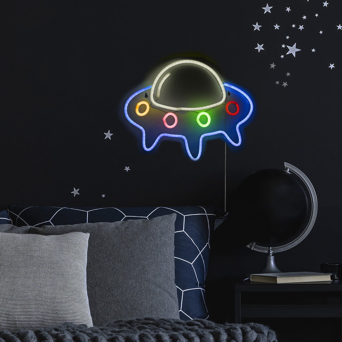 16&quot; LED Neon Style Spaceship Wall Sign