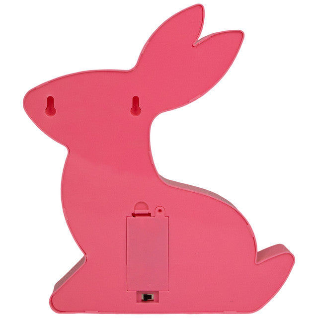 LED Lighted Pink Easter Bunny Marquee Wall Sign 9.5 Inch