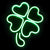 LED Lighted Shamrock Window Silhouette 15" Neon Style Green for St. Patrick's Day