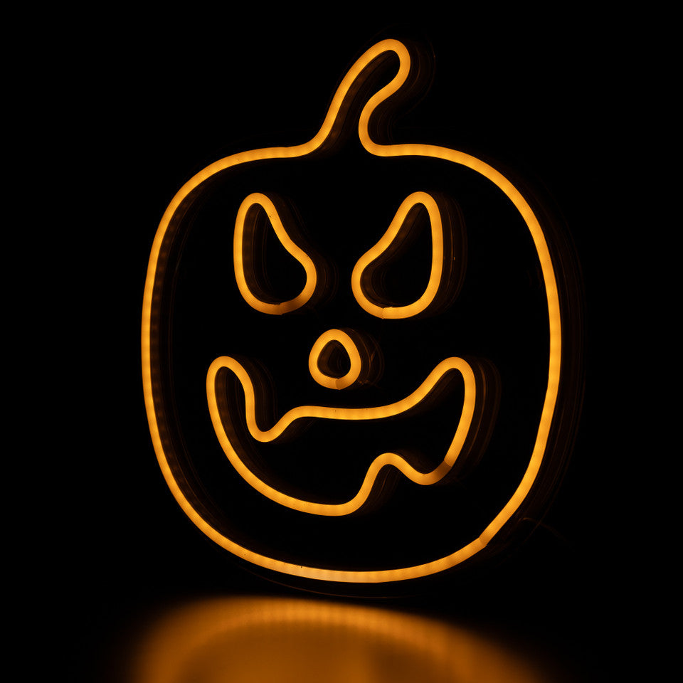 Halloween Jack-O&#39;-Lantern Decoration (15&quot;) LED Neon Wall Window Light