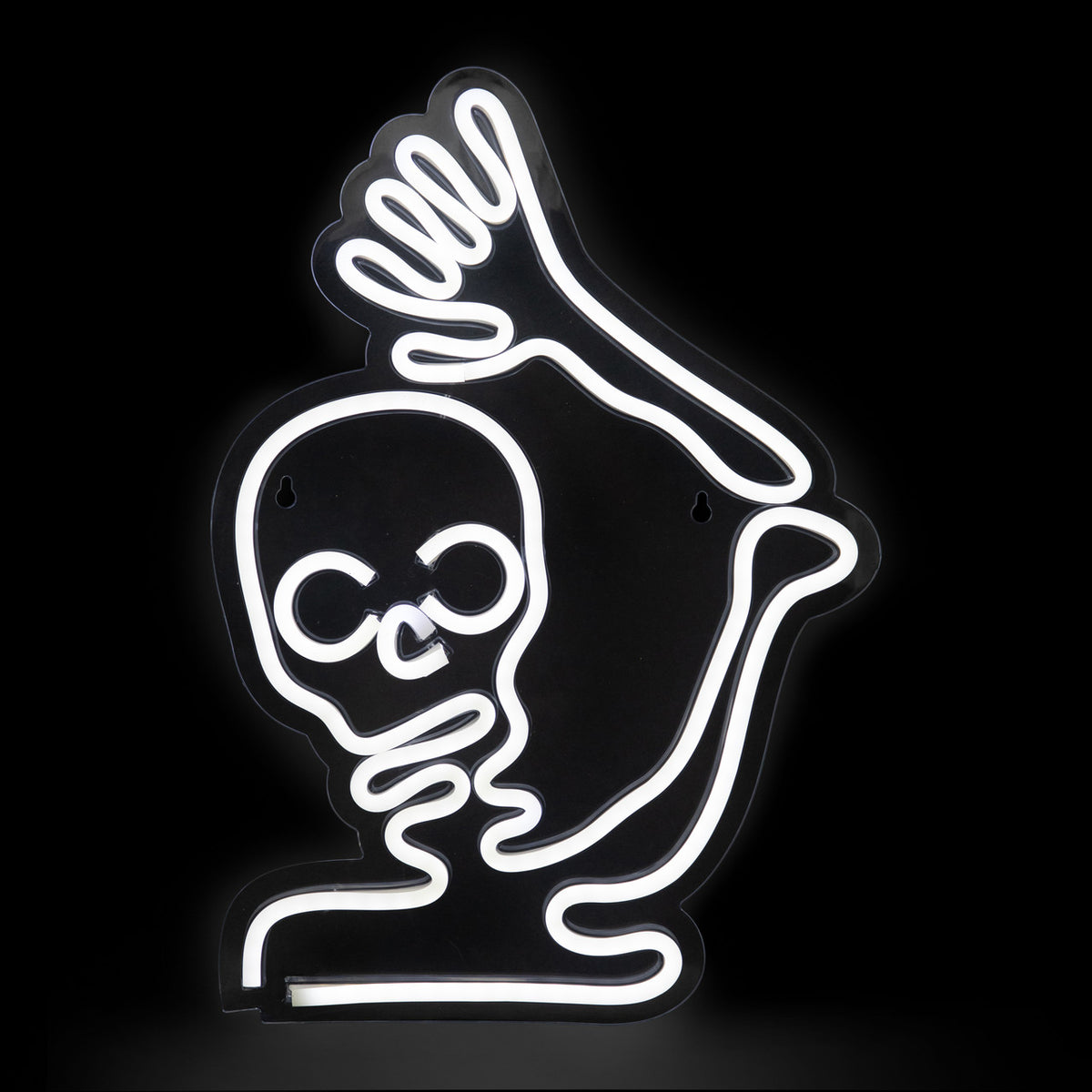 Halloween Skeleton Window Silhouette 15&quot; White LED Lighted Neon Style