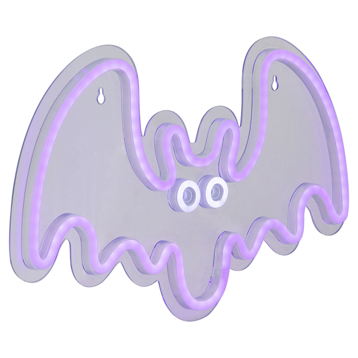 Halloween LED Decoration 15&quot; Purple LED Lighted Neon Style Purple Bat Window Silhouette