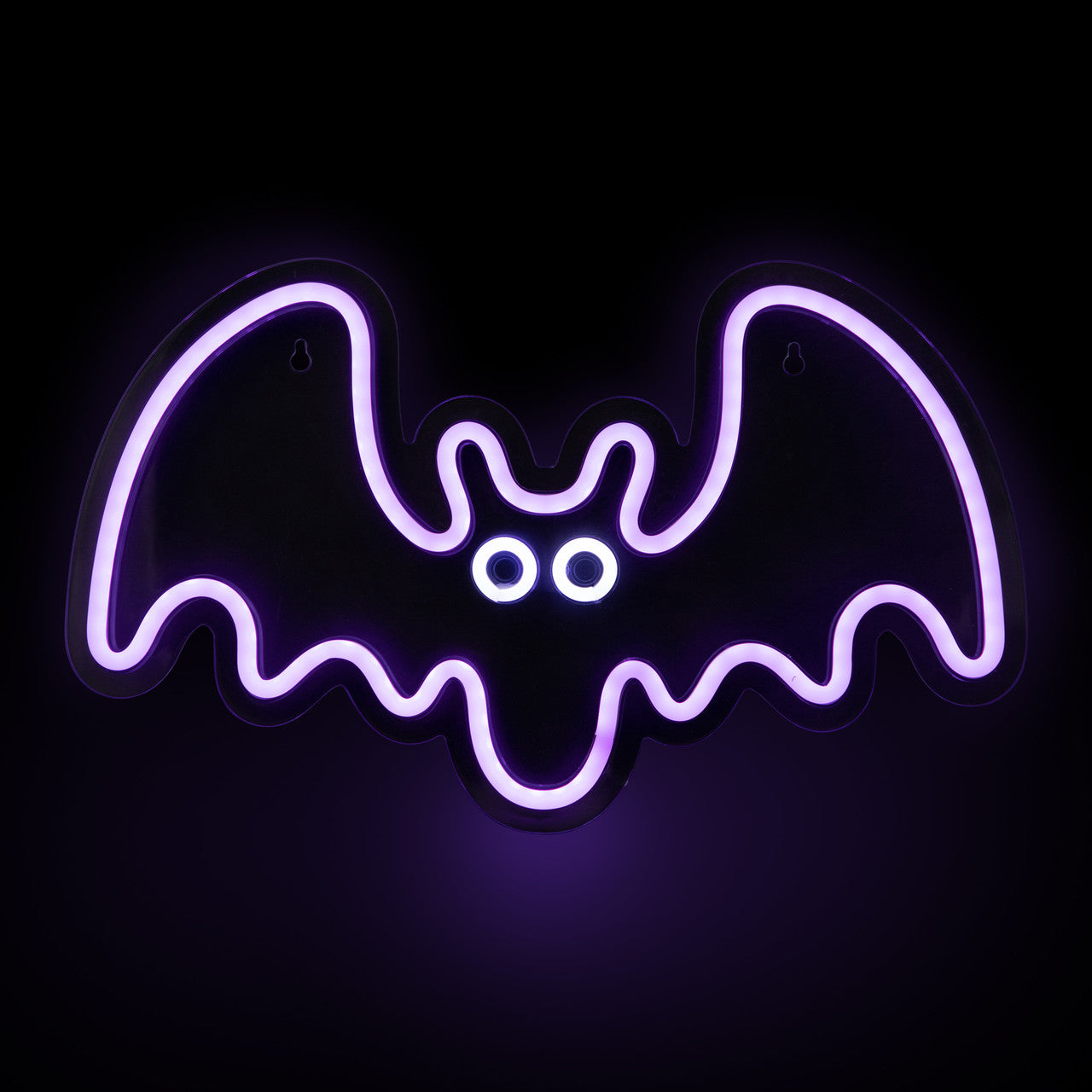 Halloween LED Decoration 15" Purple LED Lighted Neon Style Purple Bat Window Silhouette