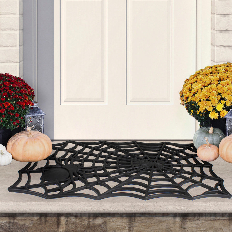Entry Mat Spider Web Rectangular Halloween Doormat (18&quot; x 30&quot;)