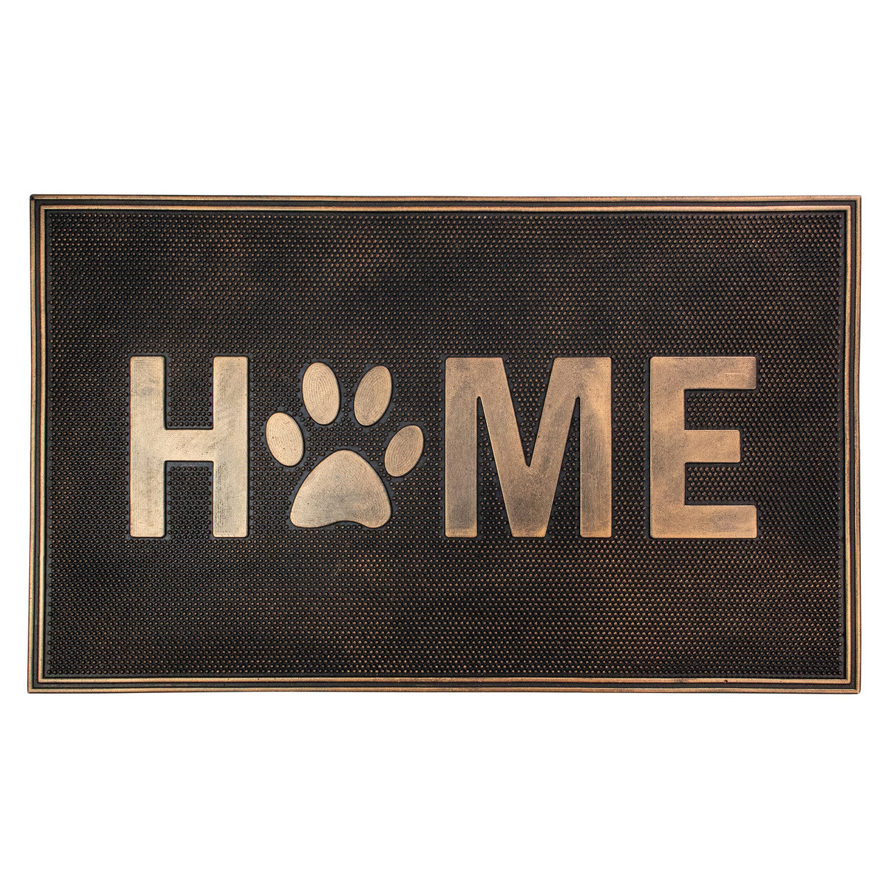 Paw Print Welcome Mat with Gold Finish