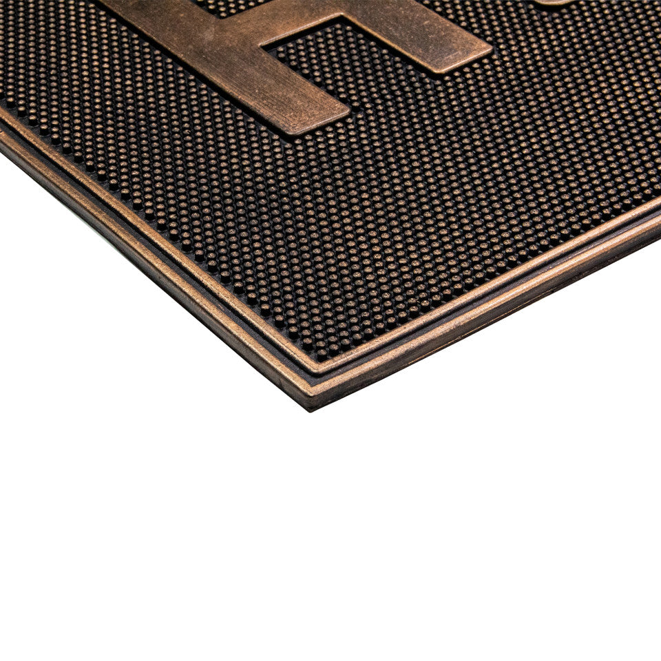 Paw Print Welcome Mat with Gold Finish