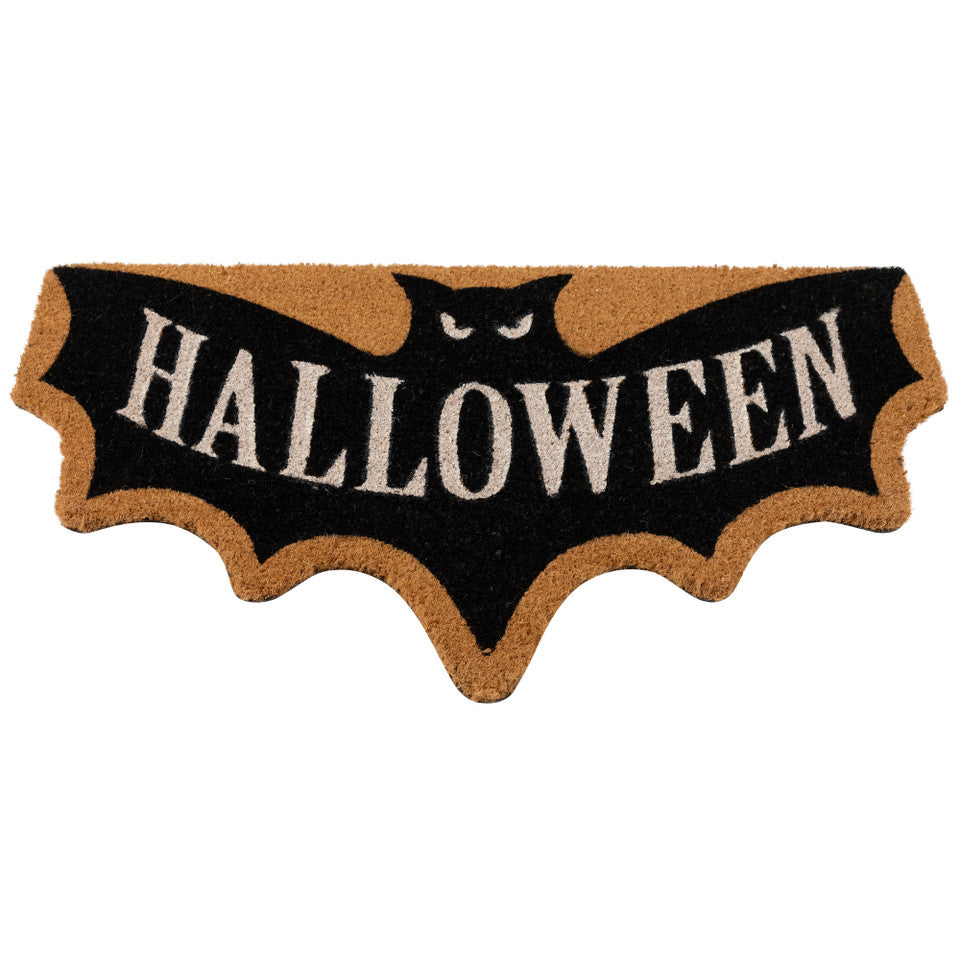 Halloween Bat Shaped Coir Doormat (18" x 30")