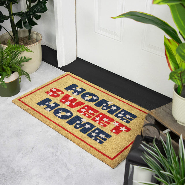 Patriotic Stars Home Sweet Home Doormat