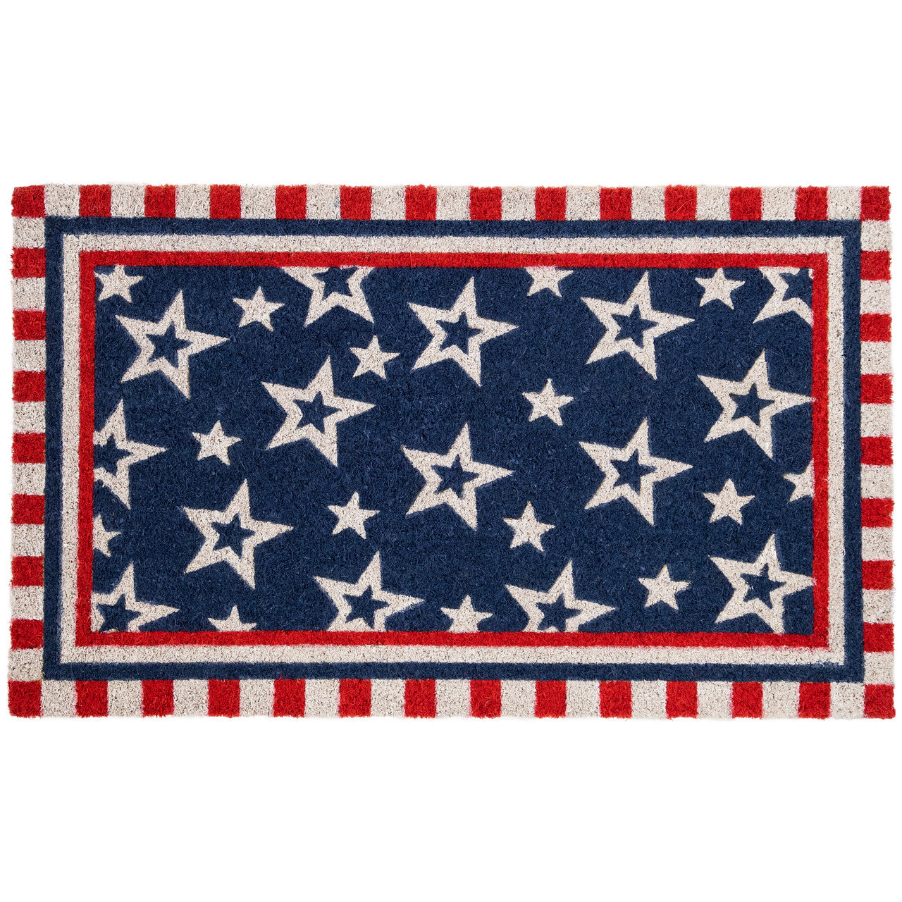 Americana Stars Stripes Coir Doormat 18x30