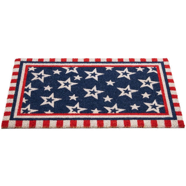 Americana Stars Stripes Coir Doormat 18x30