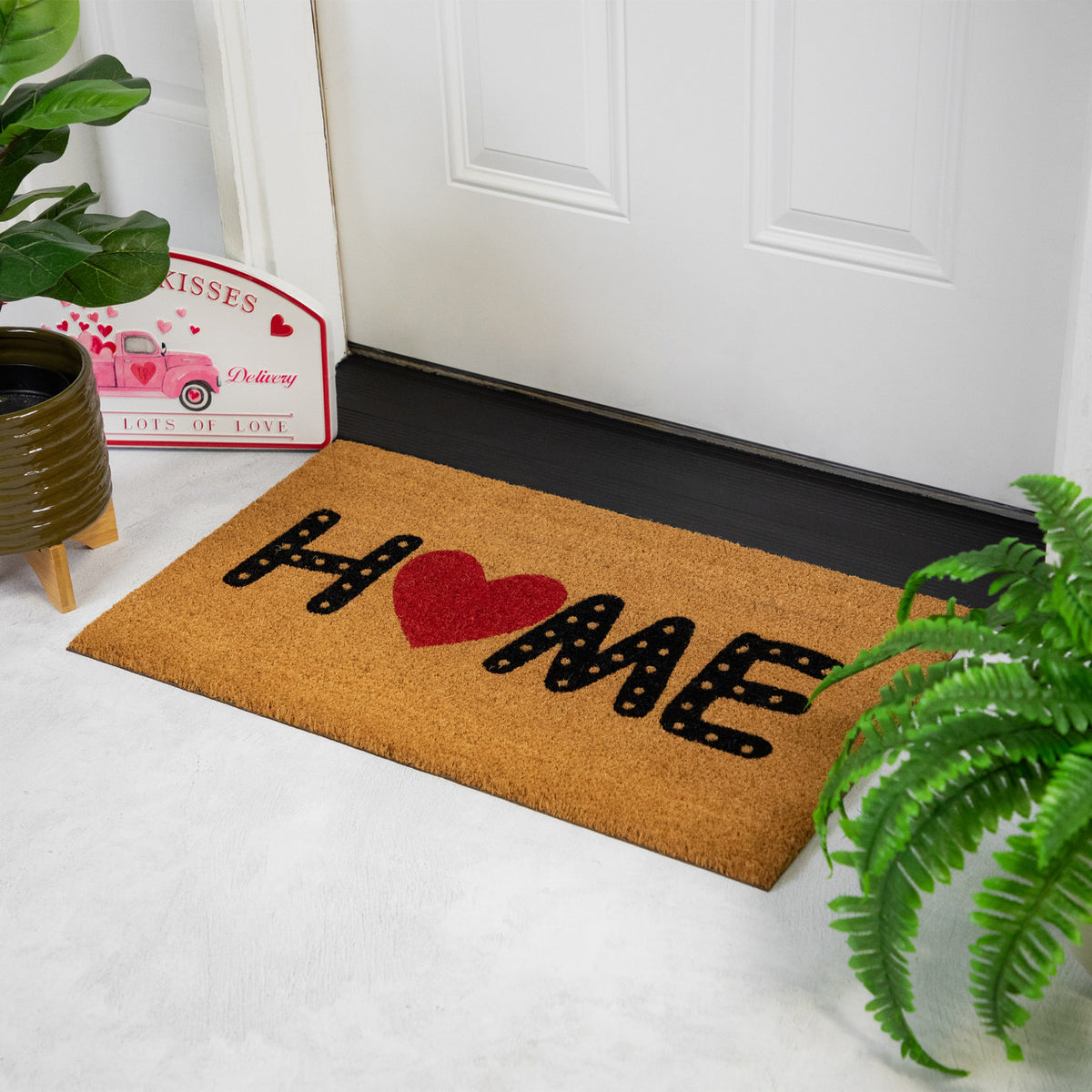 Natural Coir Welcome Mat for Front Door Entryway