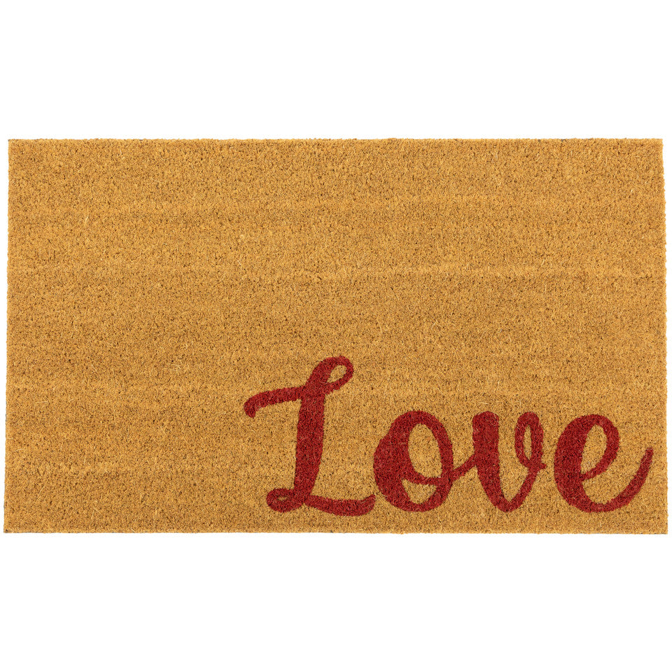 Welcome Love Natural Coir Outdoor Doormat 18" x 30"