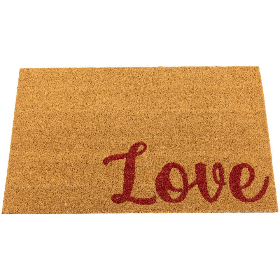 Welcome Love Natural Coir Outdoor Doormat 18&quot; x 30&quot;