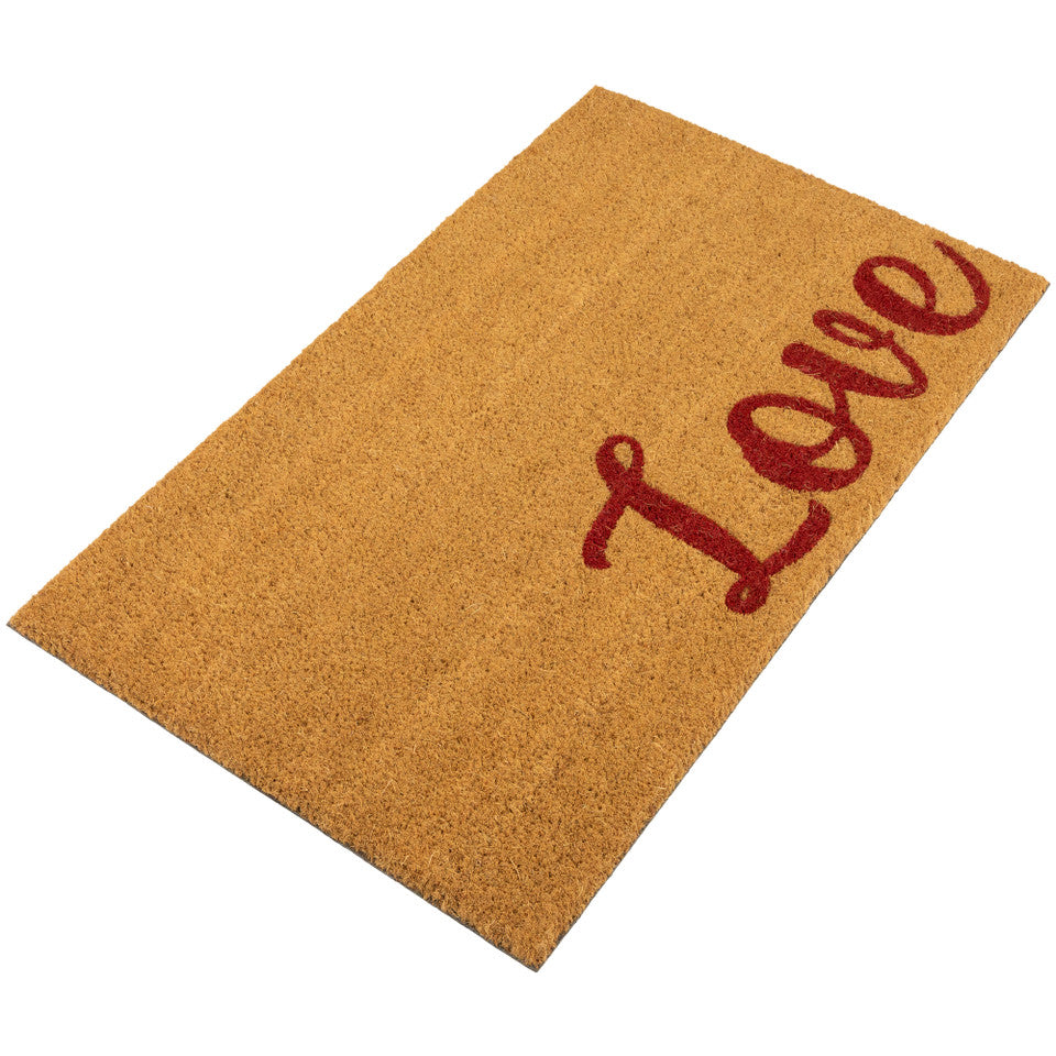 Welcome Love Natural Coir Outdoor Doormat 18&quot; x 30&quot;