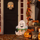 25&quot; Lighted LED White Ghost with &quot;Boo&quot; Banner