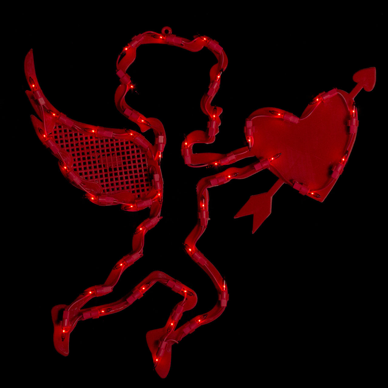 17" Lighted Red Cupid with Heart Valentine's Day Window Silhouette Decoration