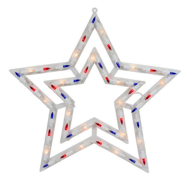 17&quot; Lighted Patriotic Star Window Decor
