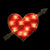 18" Heart with Arrow Valentine's Day Window Silhouette Decoration, Red Light