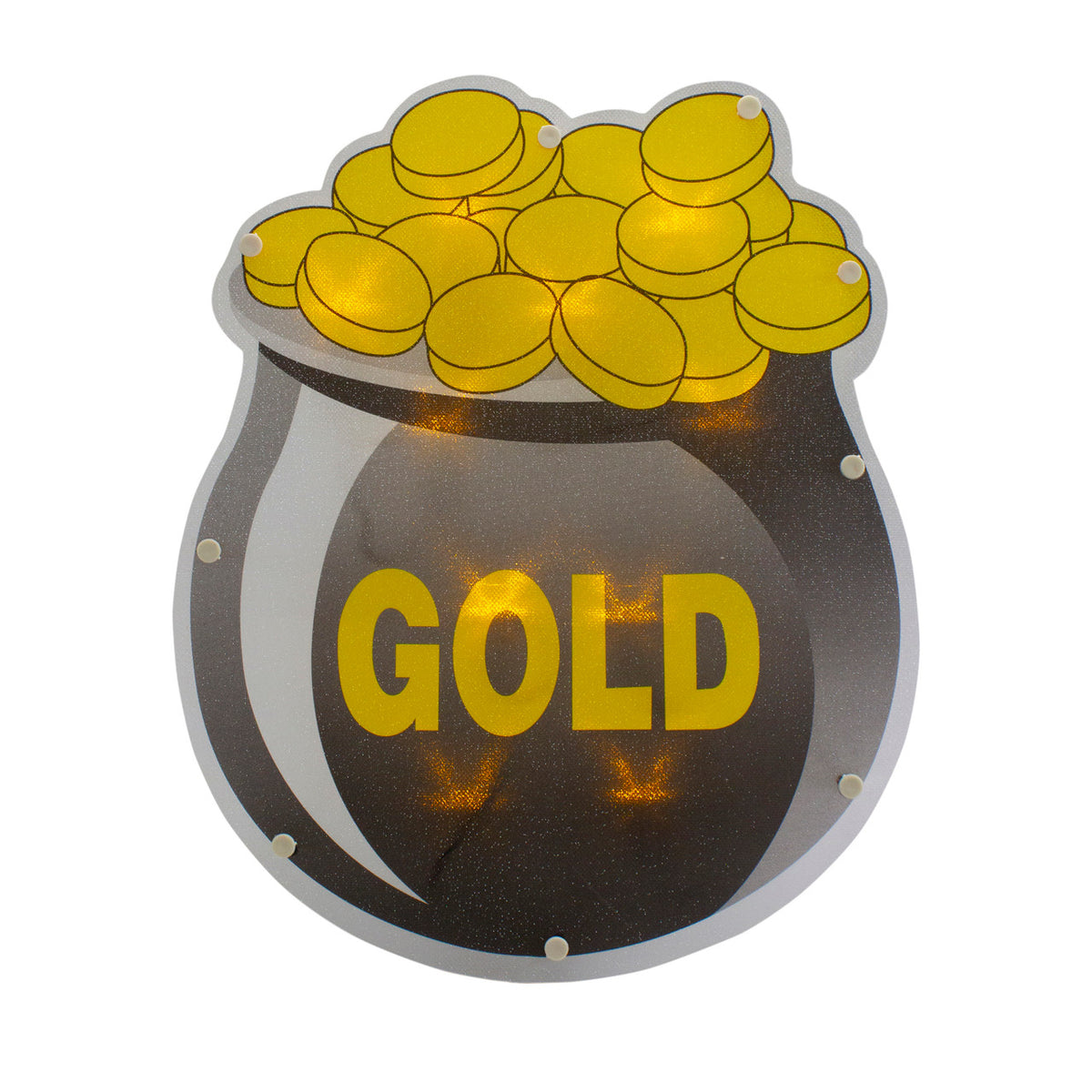 St. Patrick&#39;s Day Pot of Gold 12&quot; LED Lighted Window Silhouette Decoration