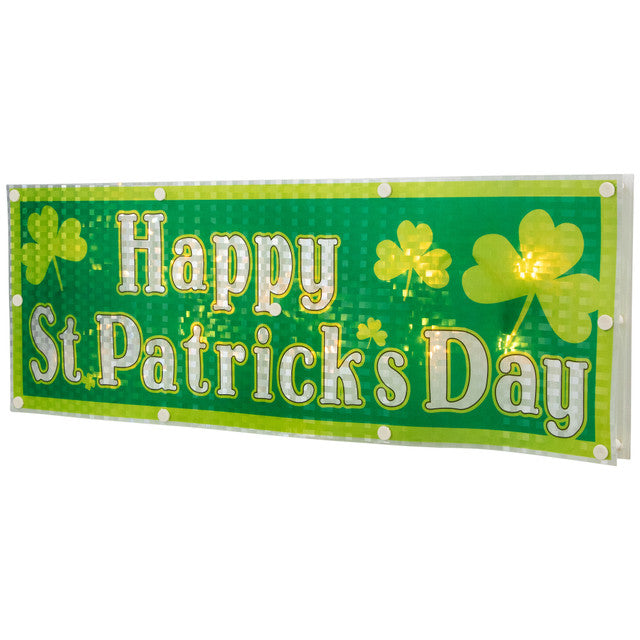 Lighted St. Patrick&#39;s Day Window Decor 17&quot; Clear Lights