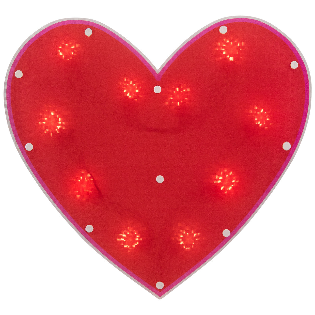 Lighted Shimmering Red Heart 13" Window Silhouette for Valentine's Day Decoration