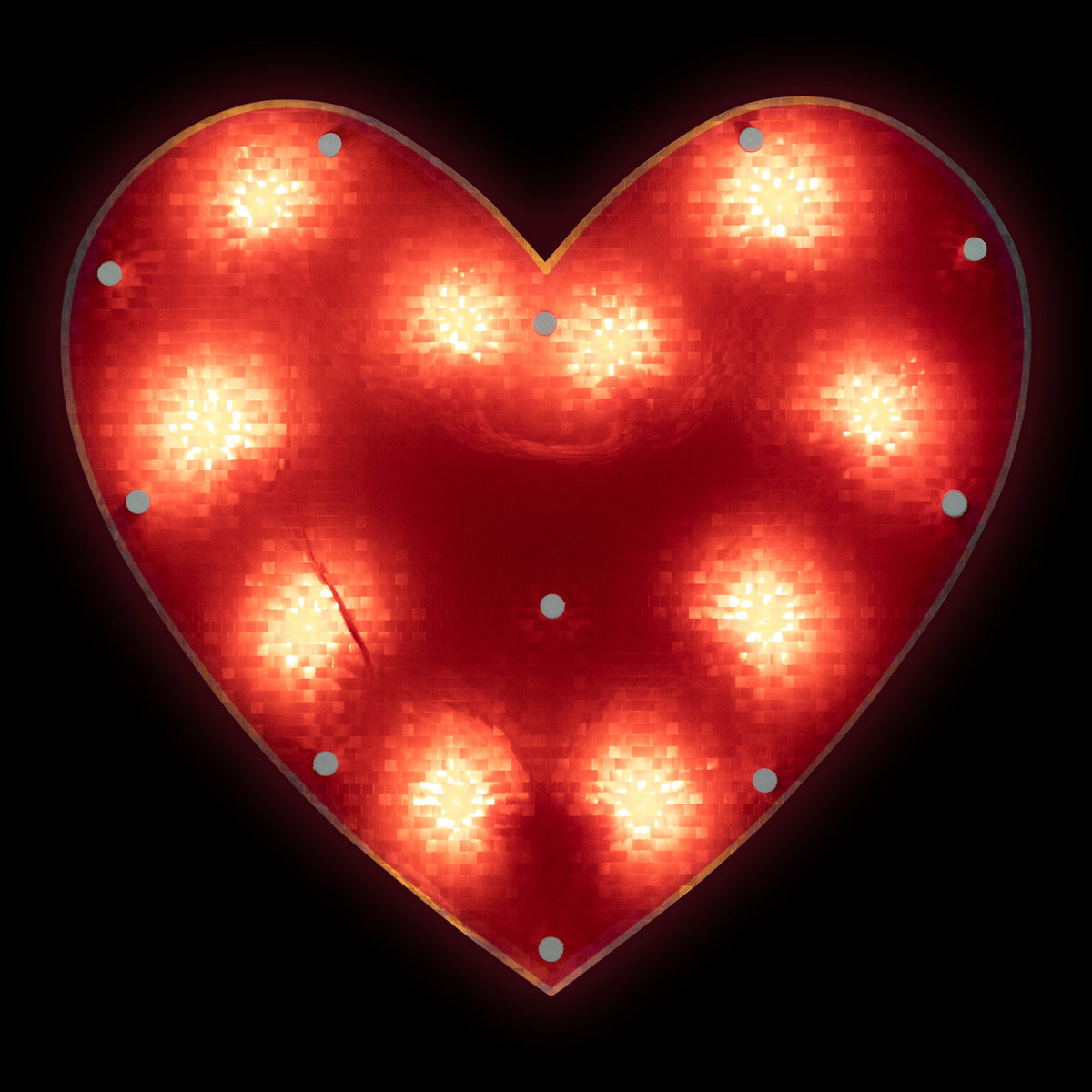 Lighted Shimmering Red Heart 13&quot; Window Silhouette for Valentine&#39;s Day Decoration