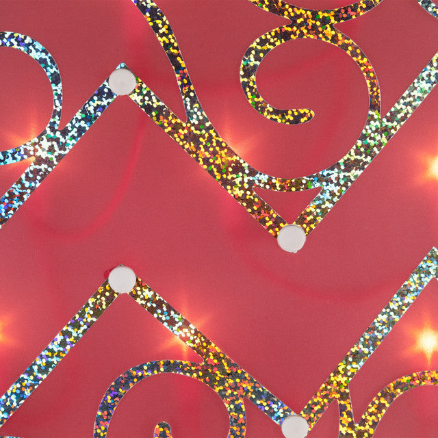 Lighted Easter Egg Window Silhouette Decoration 12 Inch (Pink)