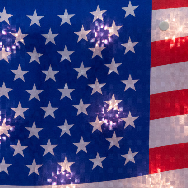 17" Patriotic Lighted Holographic Window Decoration