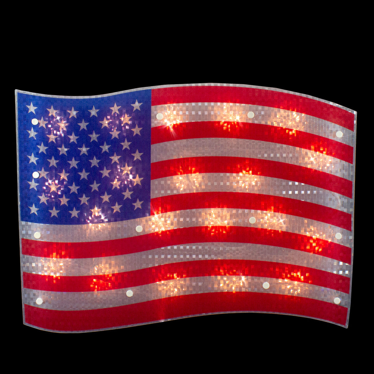 17&quot; Patriotic Lighted Holographic Window Decoration