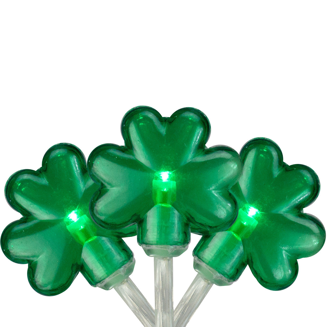 St Patrick's Day Shamrock 20 Count Green Lights (7ft Clear Wire)