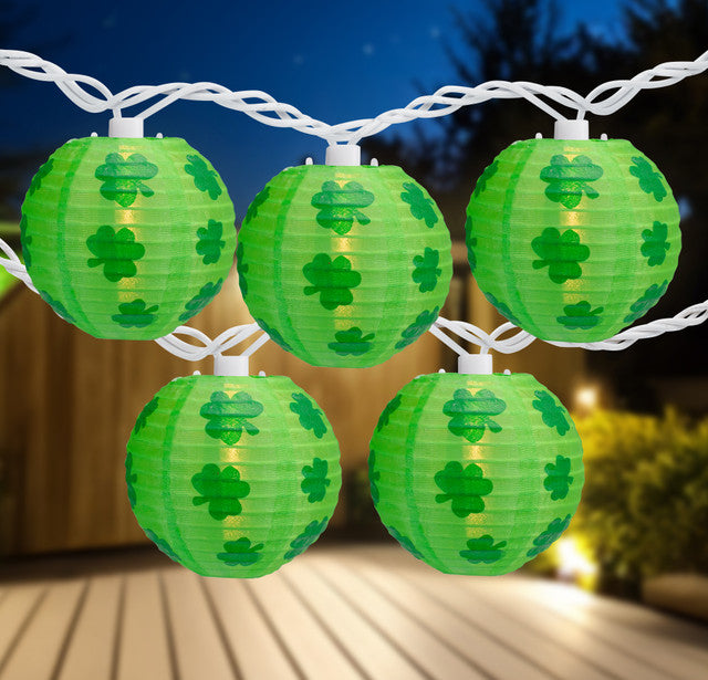 St. Patrick&#39;s Day Outdoor String Lights 8.5&#39; White Wire