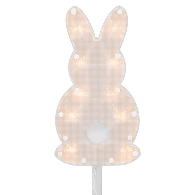 Plaid Easter Bunny Pathway Marker Lawn Stakes 28.5&quot; Set of 4