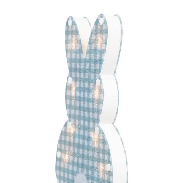 Plaid Easter Bunny Pathway Marker Lawn Stakes 28.5&quot; Set of 4