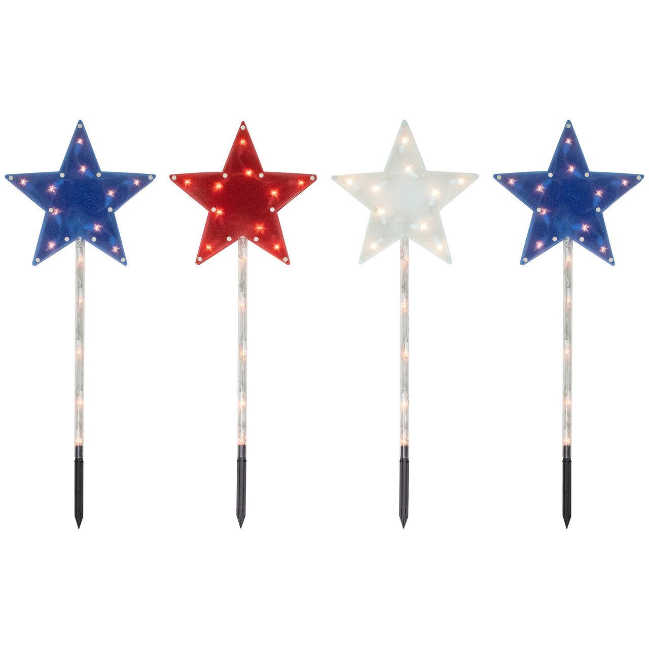 Clear Light Star Pathway Decor Patriotic 28 Inch