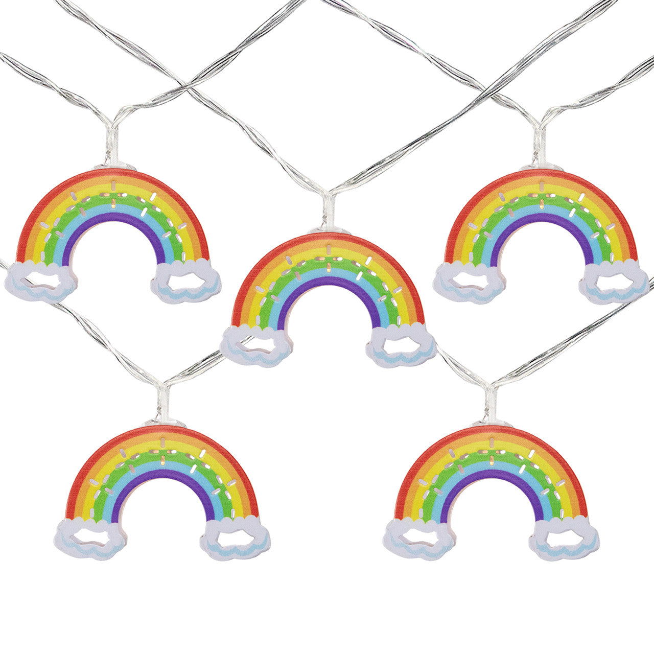 10 Count LED Warm White Rainbow Lights - 3.25 Ft, Clear Wire