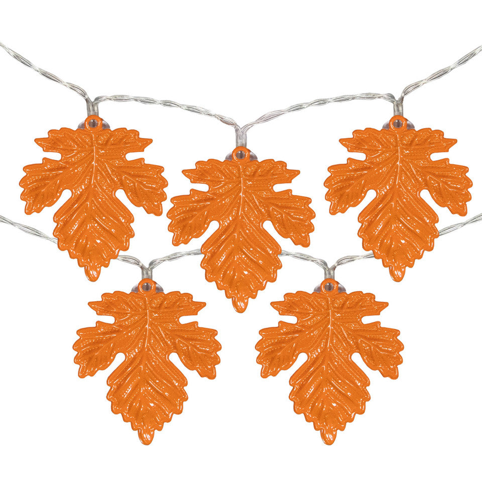 Warm White LED Maple Leaves Fall Harvest Fairy Lights 5.5 Ft. Copper Wire LED String for Autumn Harvest Decor
