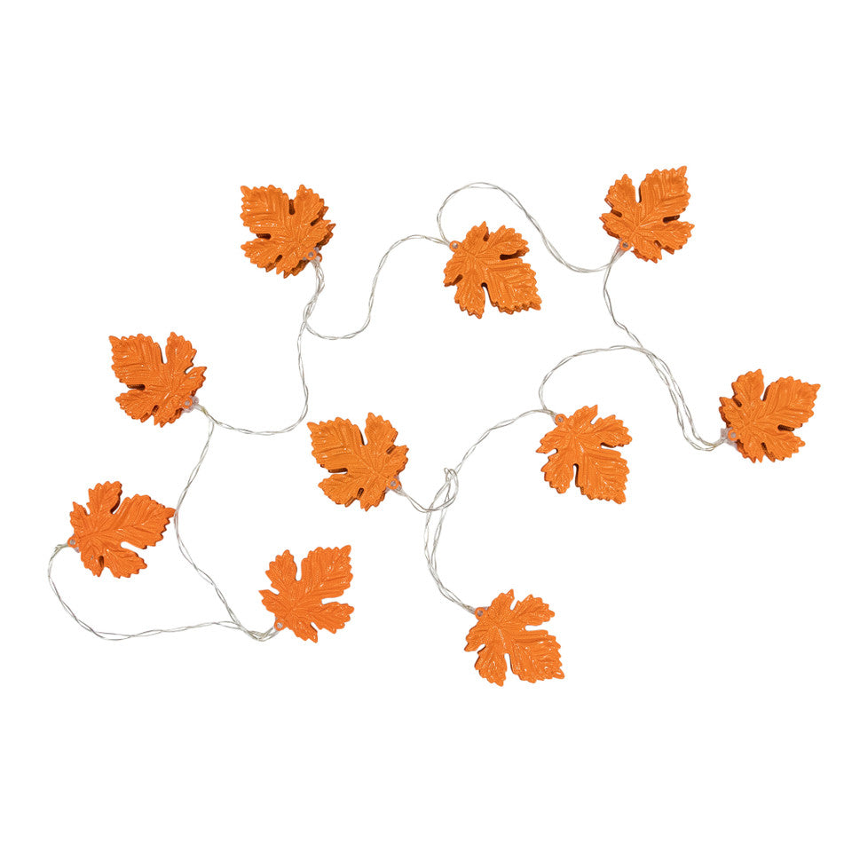 Warm White LED Maple Leaves Fall Harvest Fairy Lights 5.5 Ft. Copper Wire LED String for Autumn Harvest Decor
