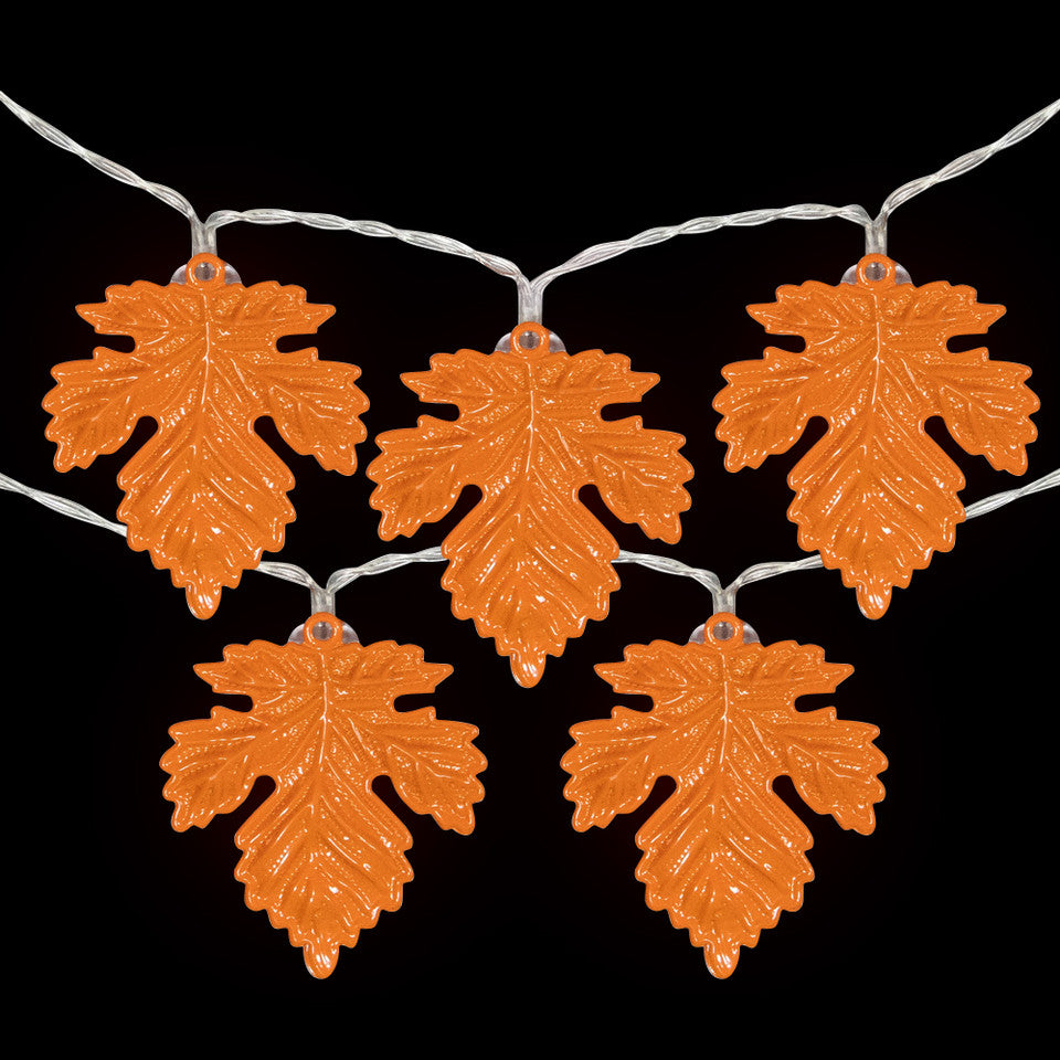 Warm White LED Maple Leaves Fall Harvest Fairy Lights 5.5 Ft. Copper Wire LED String for Autumn Harvest Decor