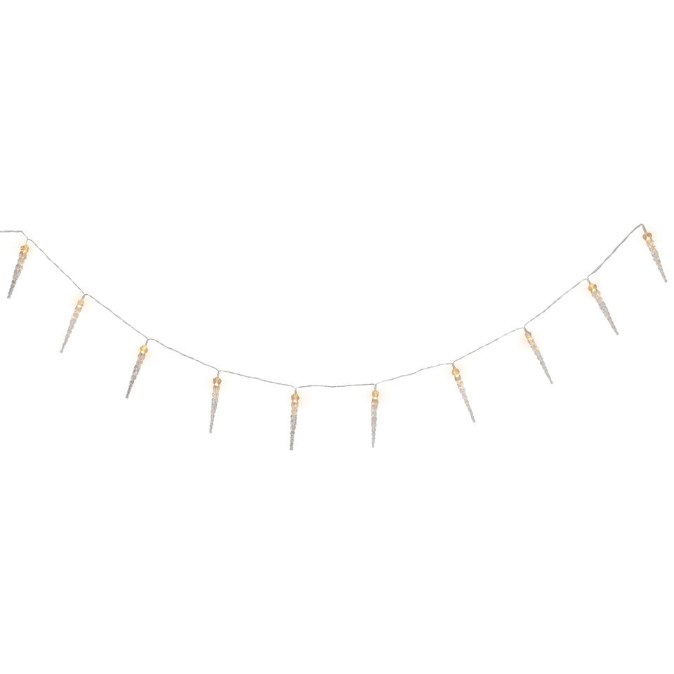 Warm White Christmas String Lights with 6&quot; Spacing on Clear Wire