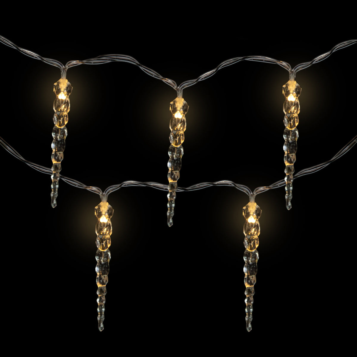 Warm White Christmas String Lights with 6&quot; Spacing on Clear Wire