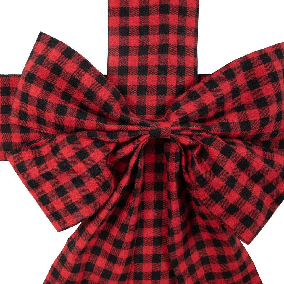 Red Buffalo Check Plaid Door Bow Extra Large 14 Ft. Festive Christmas Decor