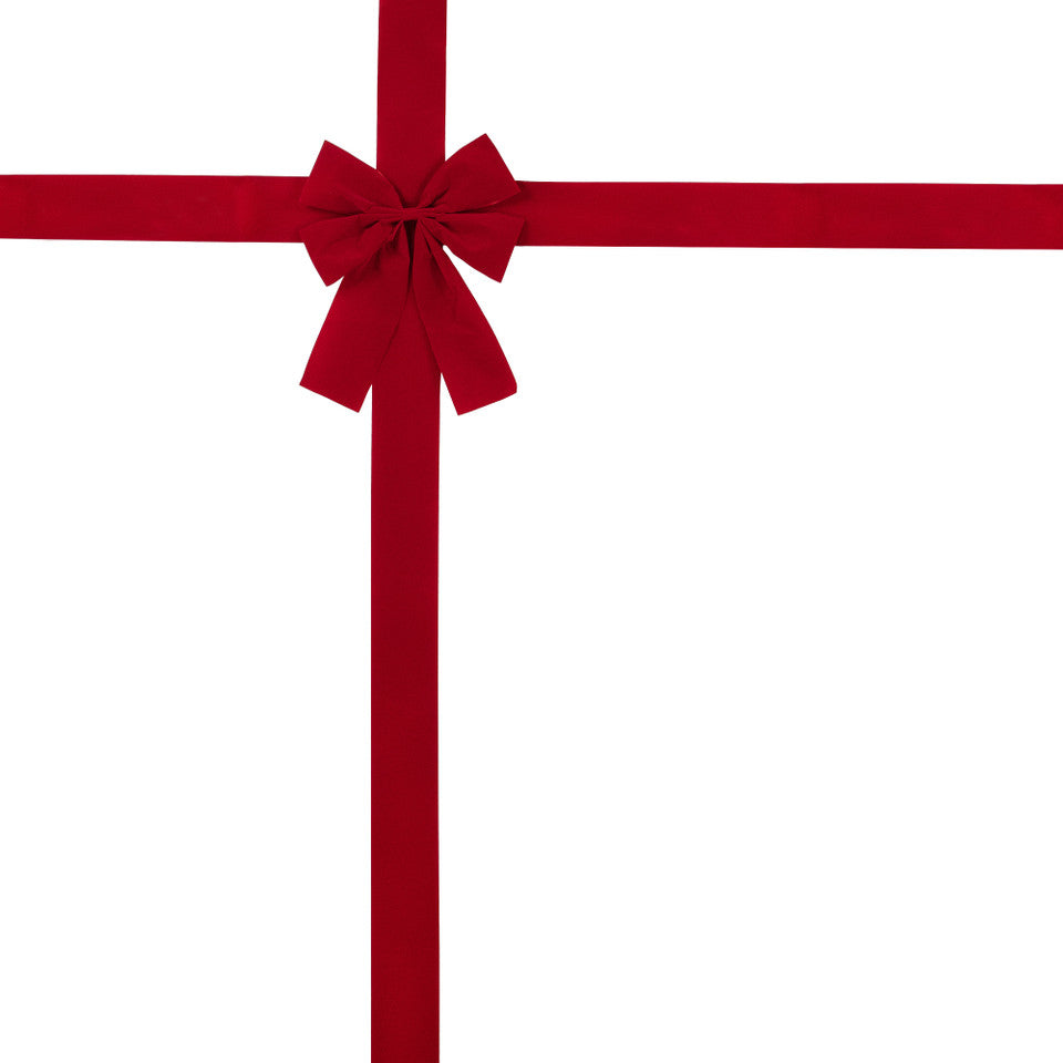 Giant 14' Red Velvet Christmas Bow – Oversized Luxury Holiday Door Decoration